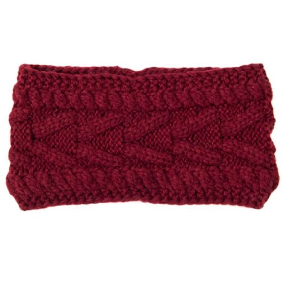 2/$21 Burgundy Ladies Winter Headband - Picture 5 of 7